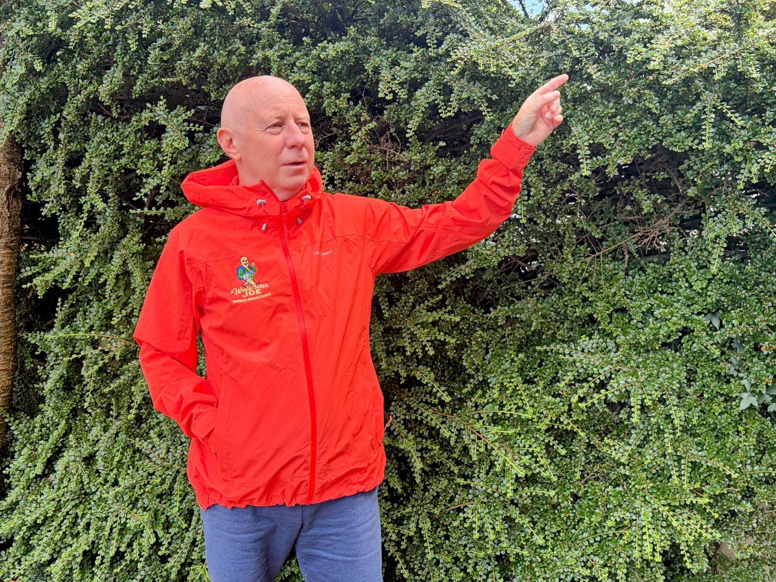 Joe Hunt in his red Walk With Joe jacket