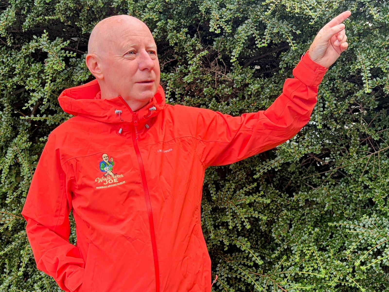 Joe pointing out a sight on tour